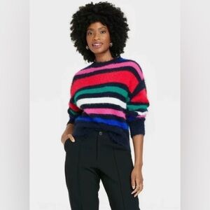 a new day Multicolor Striped Crew Neck Sweater